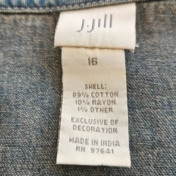 J. Jill Blue Vintage Boho Hippie Denim  Patched Skirt - Picture 4 of 10